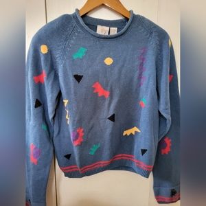 Rafferty Blue Retro Sweater Sz M